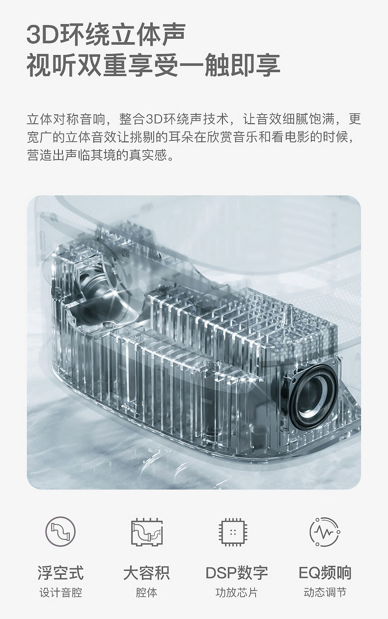 堅果投影儀J9采用3D環(huán)繞立體聲
